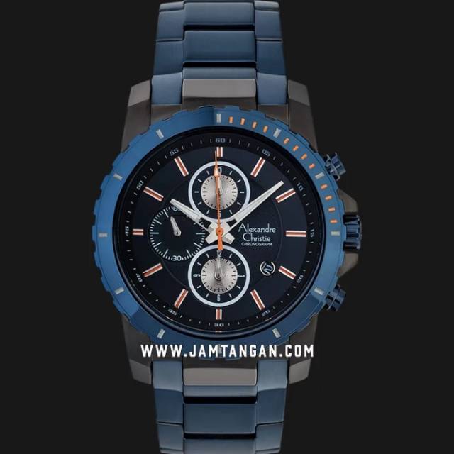 Alexandre Christie AC 6141 MC BUBBU Chronograph Men Blue Dial Blue Stainless Steel Strap