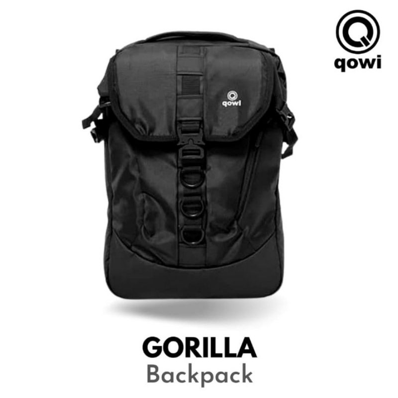 Garansi 1 Tahun Tas Punggung Ransel Pria dan Wanita Hitam Pria Dan Wanita Qowi Gorilla