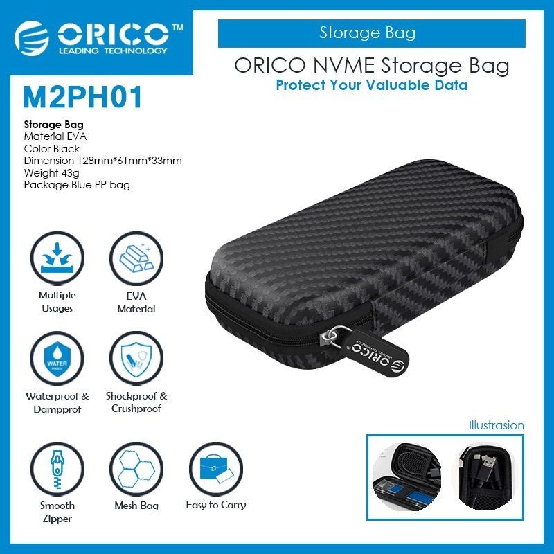 Hardcase Storage Bag ORICO M2PH01 For M.2 SATA NVMe