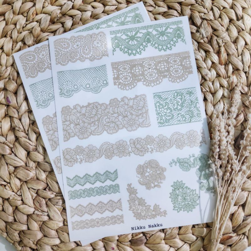 

SS016 Sticker Sheet | Lace Sticker for Journaling