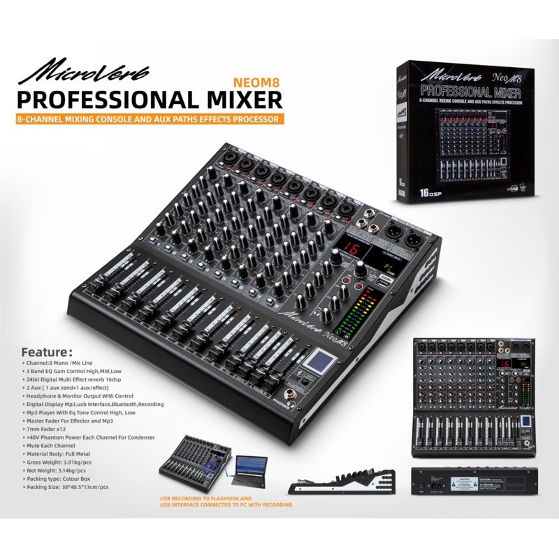 mixer microverb neo m8