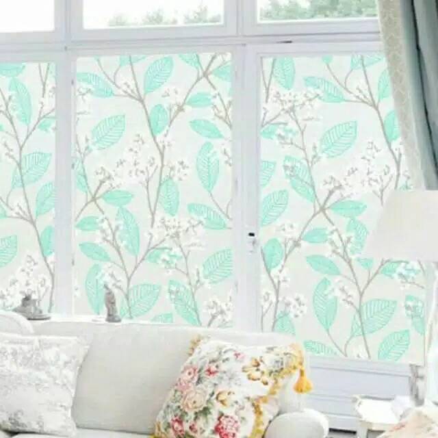 Stiker kaca motif daun