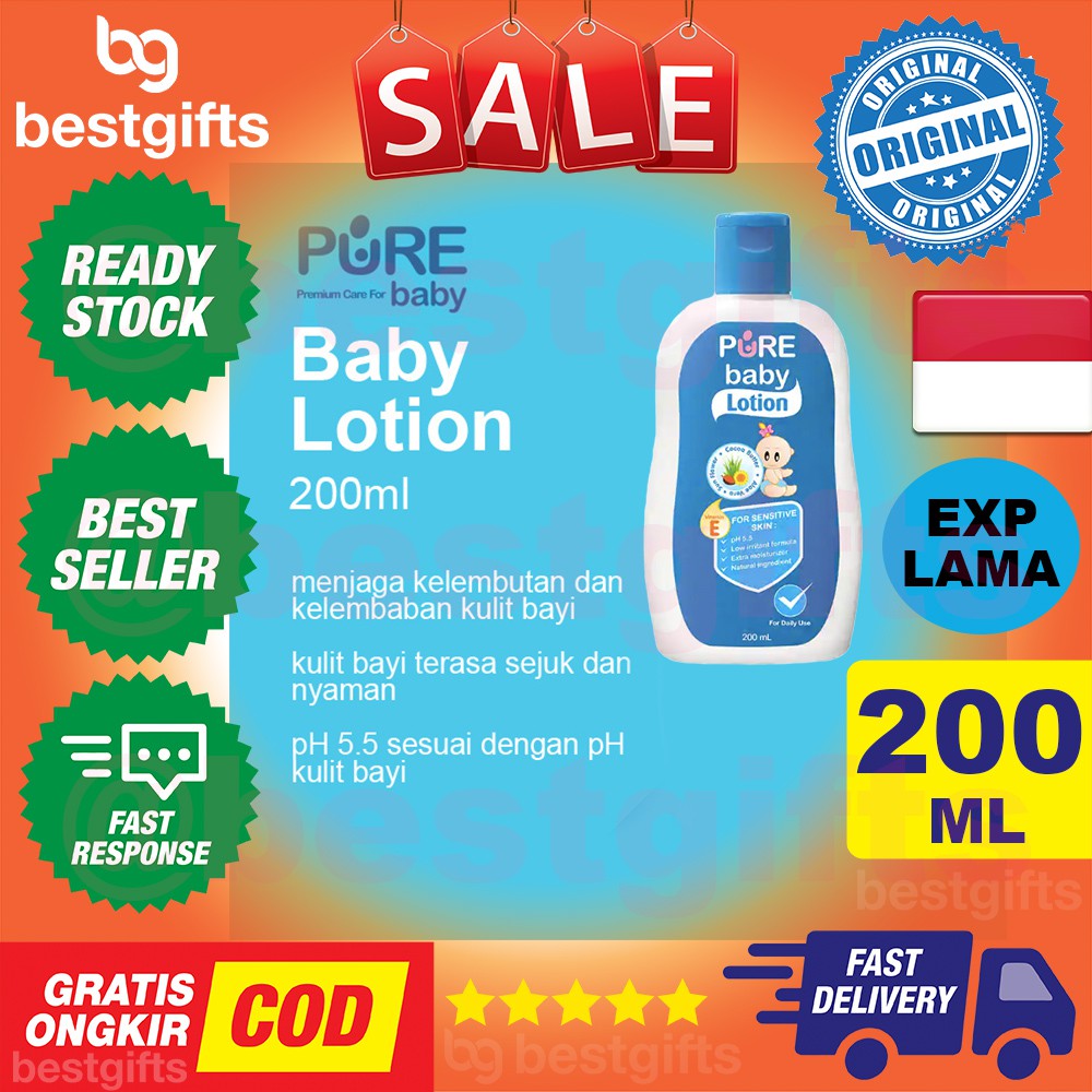 PURE BABY KIDS PUREBABY PUREKIDS BODY LOTION 200 ML PELEMBAB KULIT CREAM KRIM BADAN BAYI ANAK 200ML