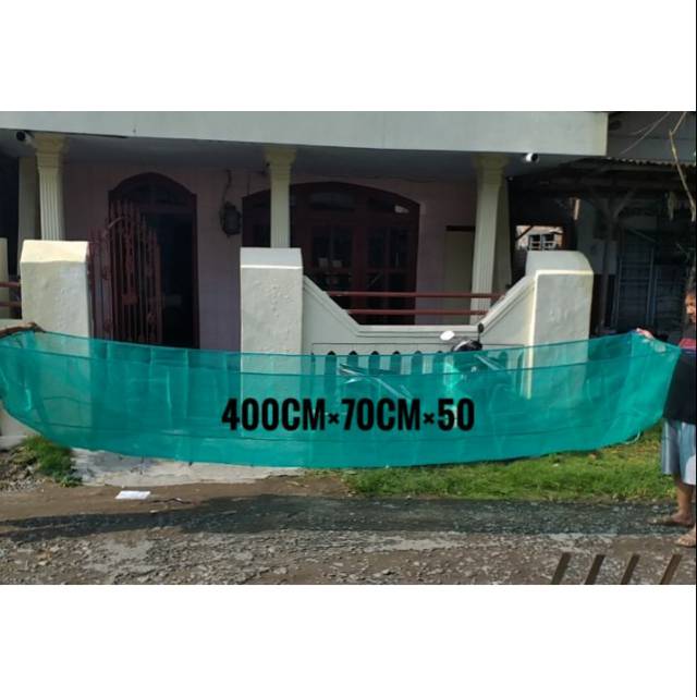 Keramba Ikan Hijau Jadi 400cm×70cm×50.Hapa ikan Kasa Hijau