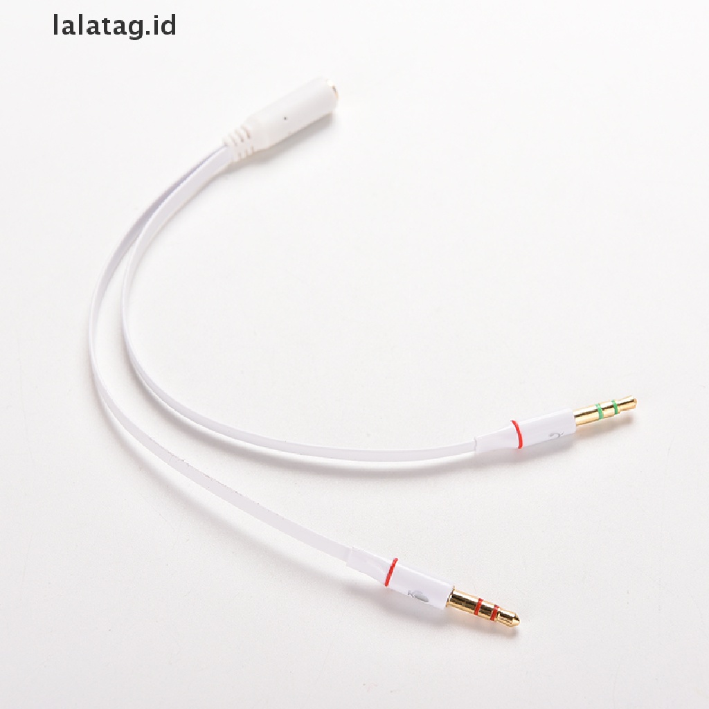 (Flyag) Kabel Adapter Splitter Audio 3.5mm Female Ke Dual Male Untuk Headphone / Mic