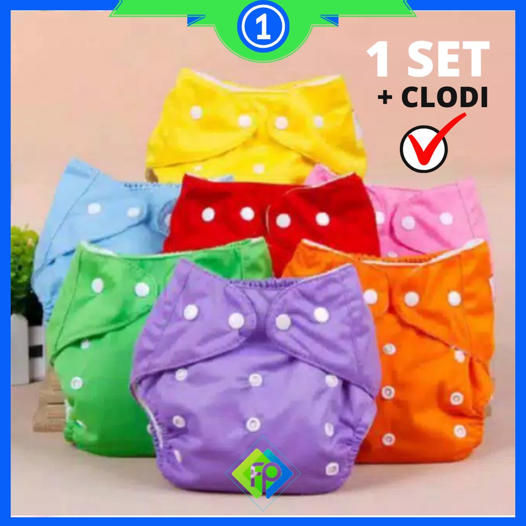 PROMO 1 SET POPOK KAIN CLODI Pampers Kain popokkain bayi bisa cuci ulang Sudah Termasuk Insert
