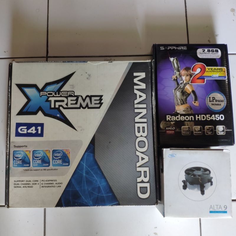 Paket Motherboard G41 LGA 775 + Core 2 Duo E7500 + RAM 4Gb DDR3
