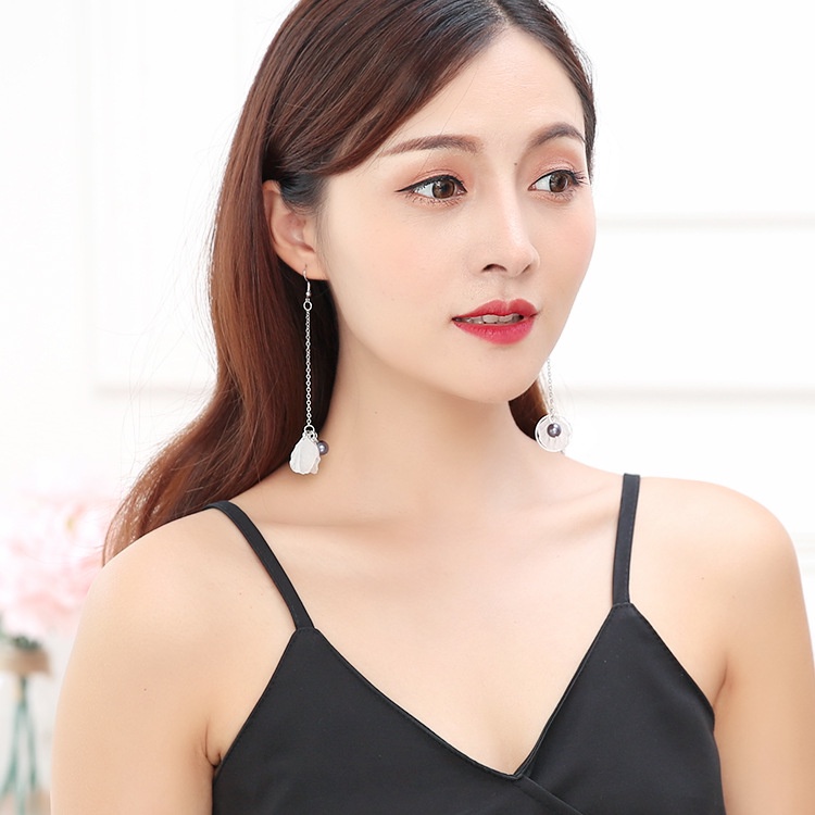 Anting Wanita Panjang Kelopak Bunga Casual Fashion Aksesoris - Anting Wanita-6