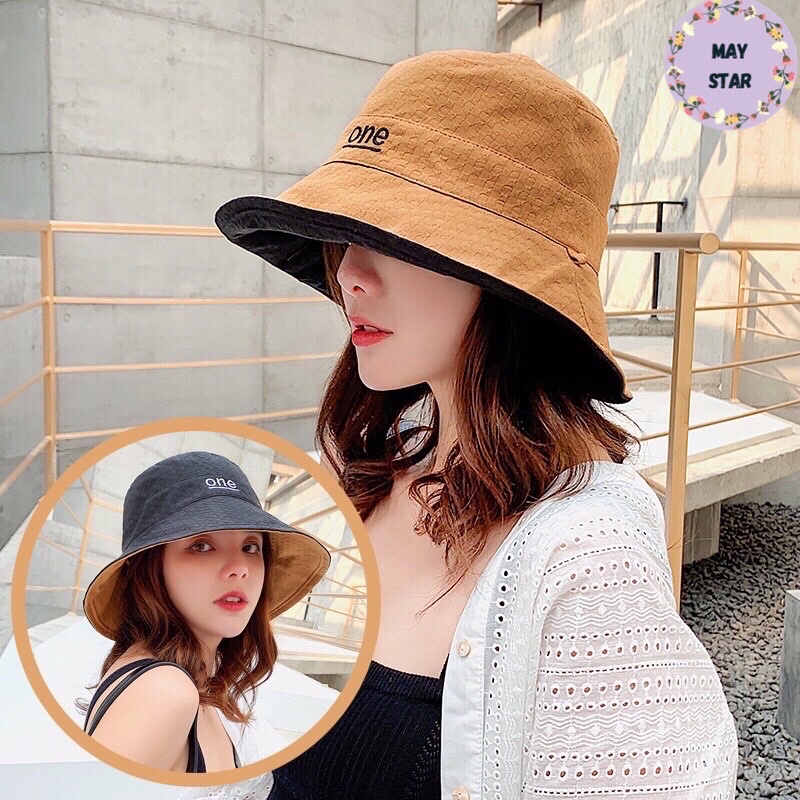 MAY STAR Topi Wanita Bisa Digunakan Dua Warna Depan Belakang / Topi Pantai / Topi Outdoor S47