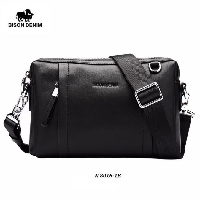 Tas Selempang / Clutch Bag Kulit Asli Bison Denim ( Bison - B555Mb )