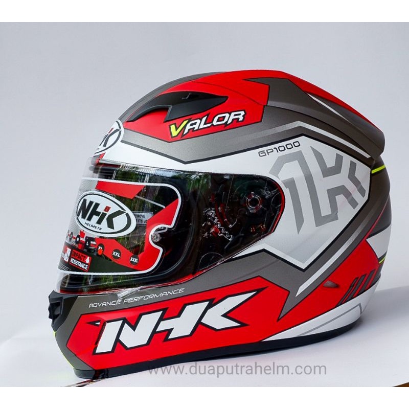 HELM FULLFACE NHK GP1000 MOTIF VALOR RED WHITE DOFF