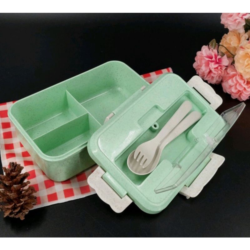 KOTAK BEKAL ANAK/KOTAK MAKAN SET/KOTAK MAKAN JERAMI/KOTAK BEKAL JERAMI/LUNCH BOX