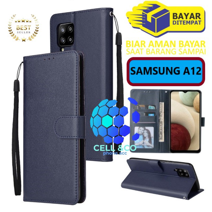 Flip cover SAMSUNG A12 Flip case buka tutup kesing hp casing flip case leather wallet