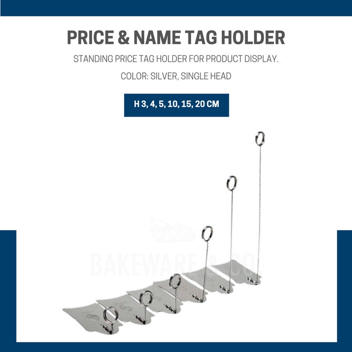 

Hadir Price Name Tag Standing Display Holder - Stainless Food Grade Single Promo