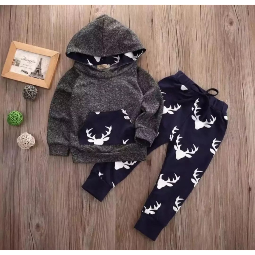 SETELAN HOODIE ANAK BAJU ANAK ANAK 1-5 TAHUN HOODIE ANAK KIJANG HOODIE RUSA ANAK SETELAN HOODIE ANAK ANAK LAKI LAKI DAN PEREMPUAN