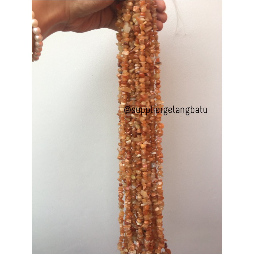 kerikil Batu mix CARNELIAN OREN ORANGE 1cm bahan gelang kalung akik fashion aksesoris craft supplier