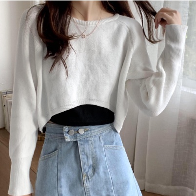 FX SHOP JEMIMA KNIT SWEATER KOREAN | SWEATER CROP RAJUT