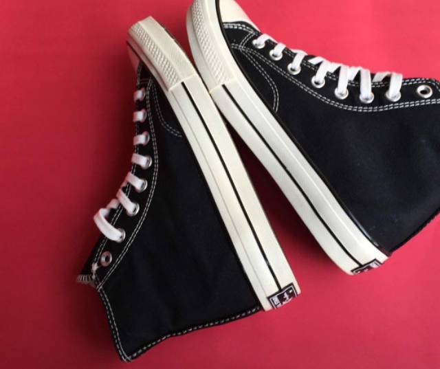 SEPATU CONVERSE 70S HIGH EGRET  BLACK WHITE MADE IN VIETNAM