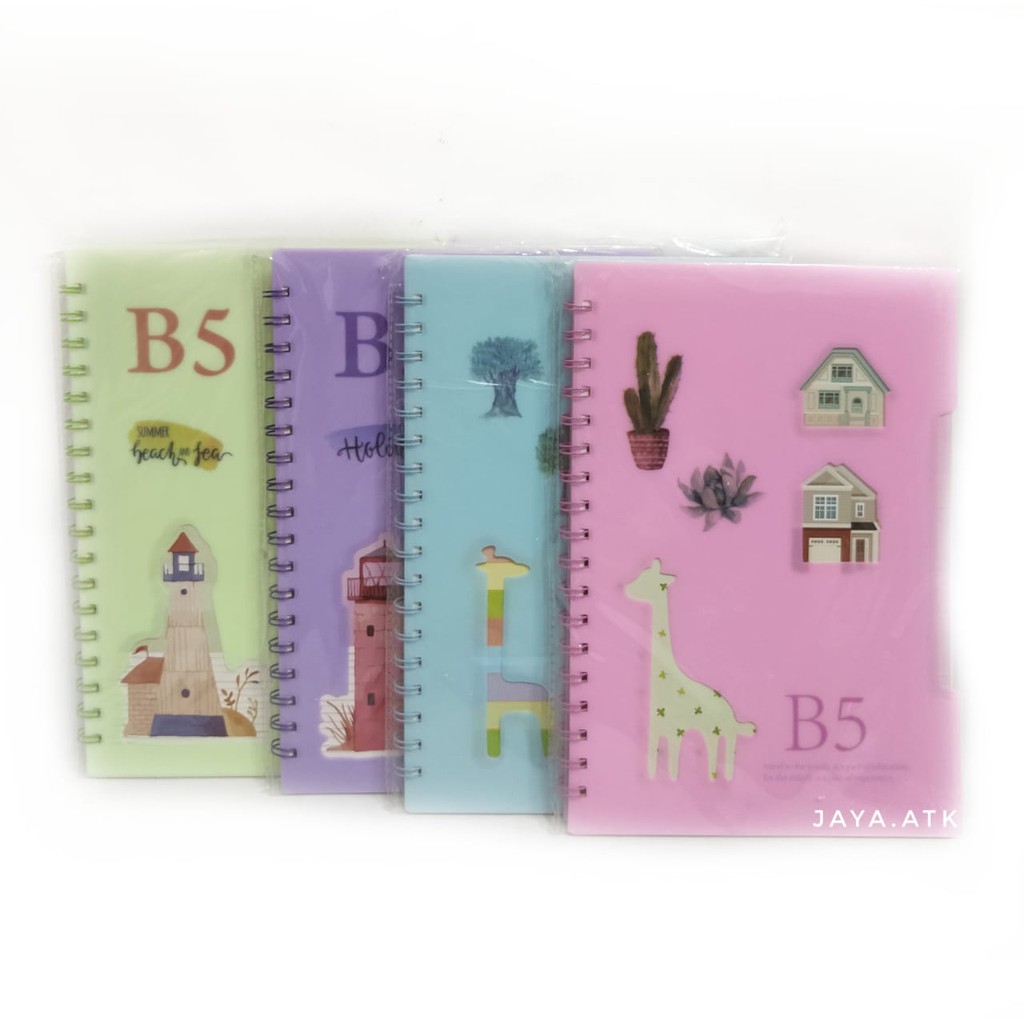 BUKU TULIS RING NOTEBOOK B5 LUCU BUKU CATATAN GARIS JURNAL SOUVENIR HADIAH KADO LUCU