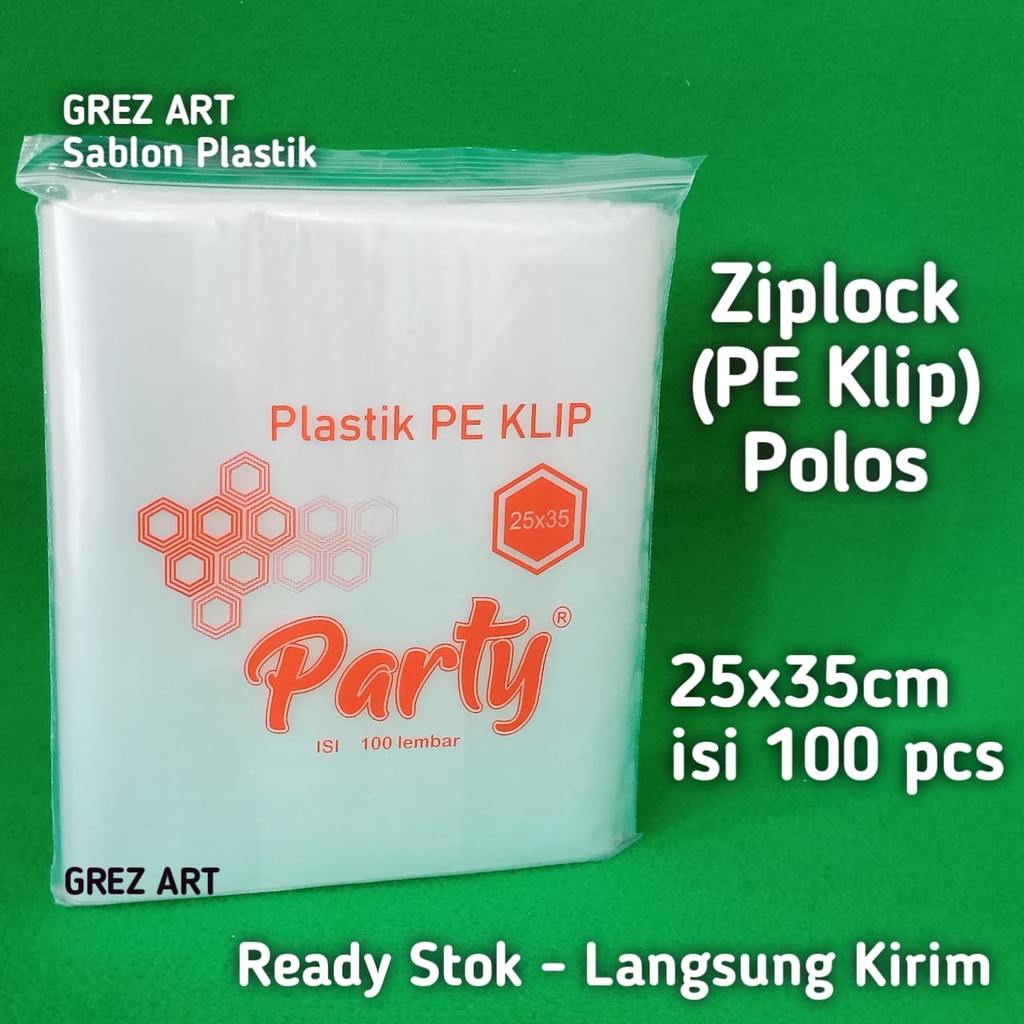 Plastik Klip Ziplock 25x35, (isi 100pcs), Plastik Baju Kaos Murah Original