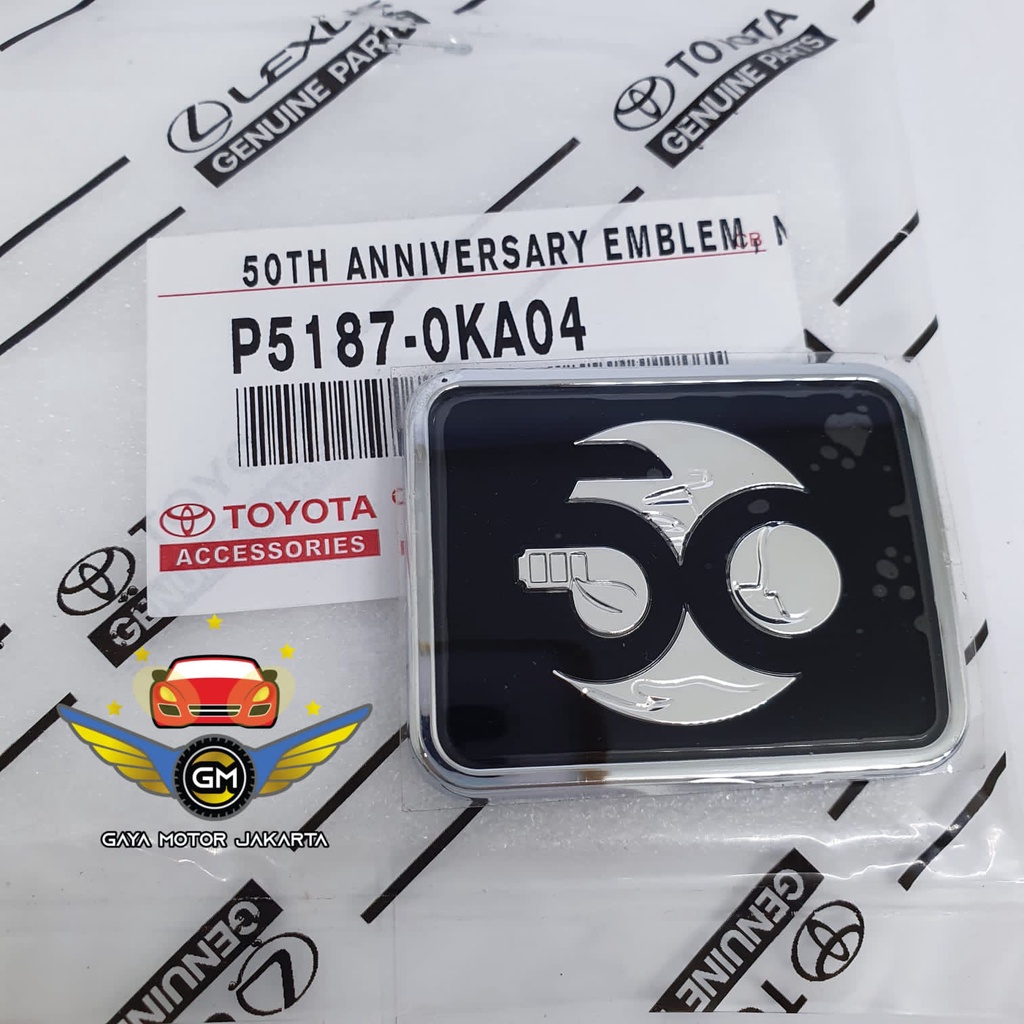 Emblem-Logo 50 Tahun Anniversary Toyota Indonesia Original P5187-0KA04