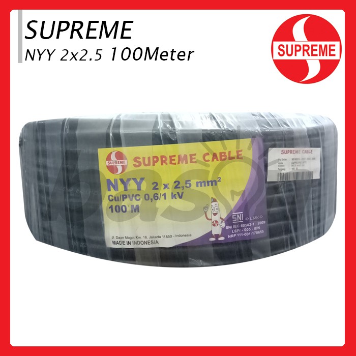 Supreme NYY 2x2.5mm @ 100 Meter - Kabel Listrik