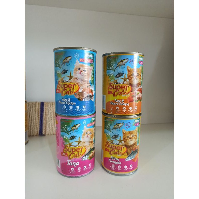 super cat kaleng kitten 400gram baby kitten makanan basah kucing supercat kaleng