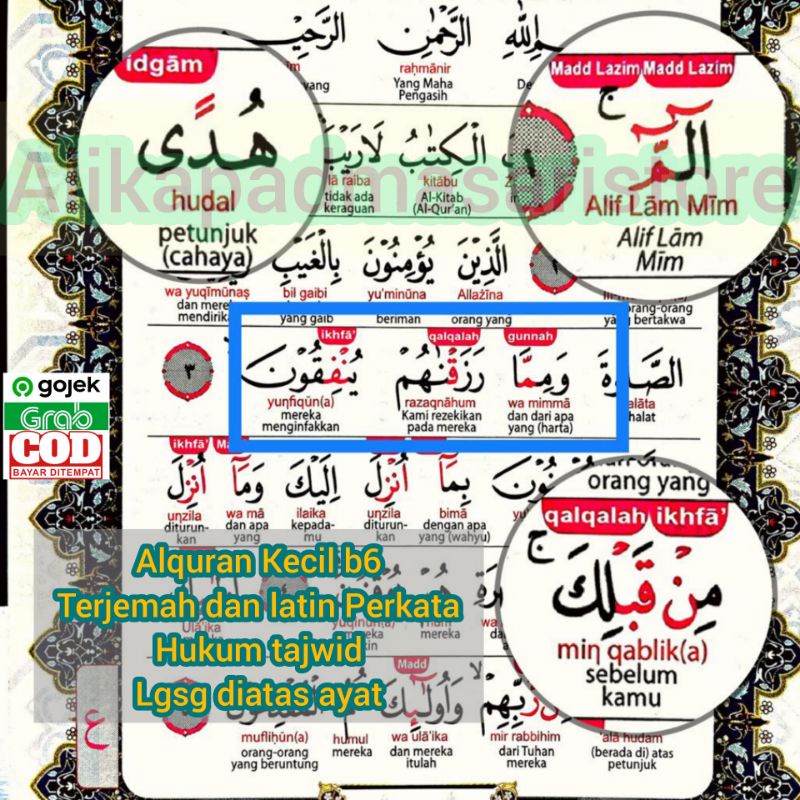 [COD] Belajar AlQuran Cocok Pemula Terjemah Latin PerKata Kecil B6 Tajwid Mudah Langsung DiAtas Ayat