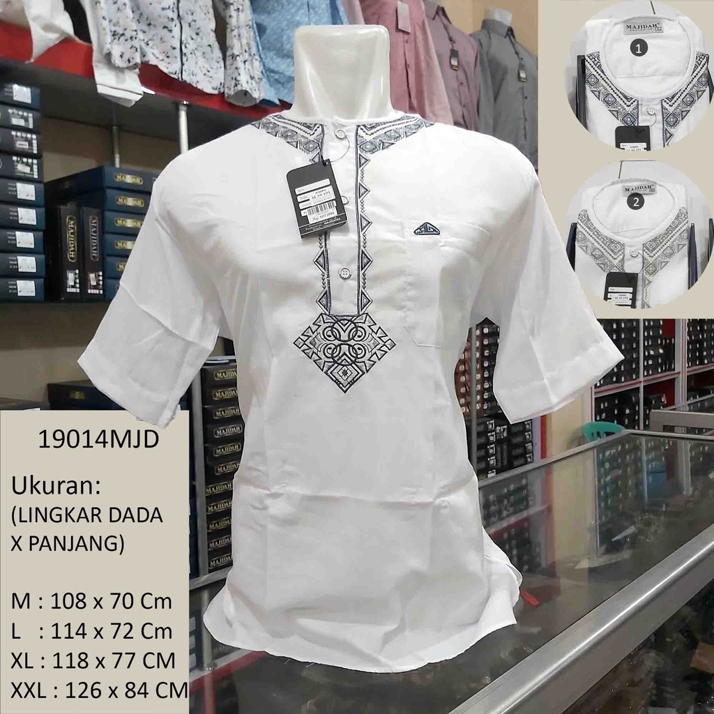 BAJU MUSLIM KOKO PENDEK PUTIH OBLONG MAJIDAH M.39.191