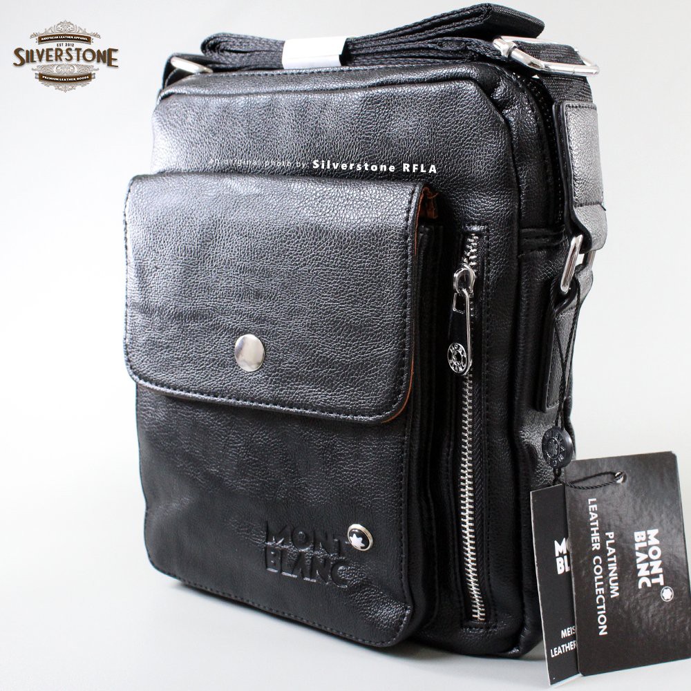 Montblanc Premium - Tas Selempang Pria MB-I706 Hitam Kulit PU