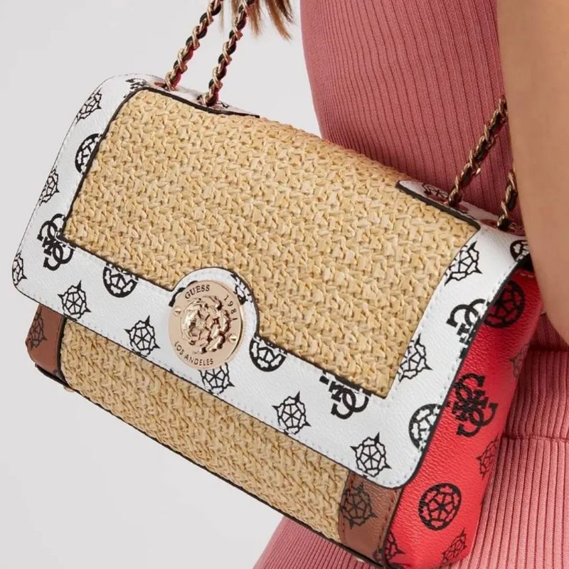 11.11 SALE | GUESSS Always Raffia Logo Convertible Crossbody Bag