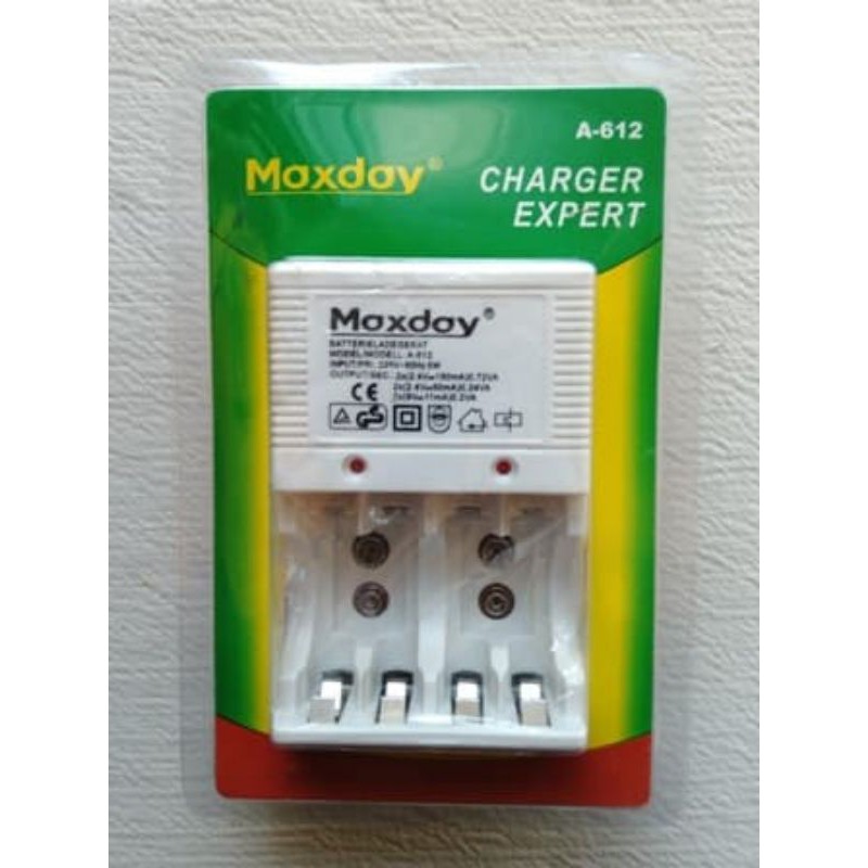 Charger Baterai Maxday A-612 AA-AAA-Kotak 9V - Cas Batre A2-A3-9Volt