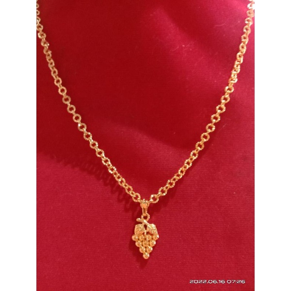 kalung Nuri besar anggur lapis emas 24k