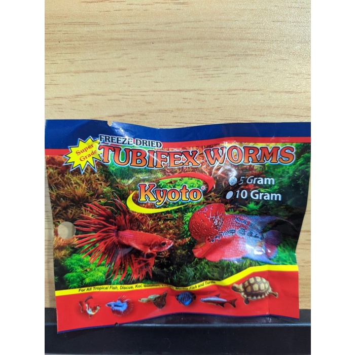 Makanan Ikan Tropis Cacing Kering Tubifex Worm Kyoto 5Gr