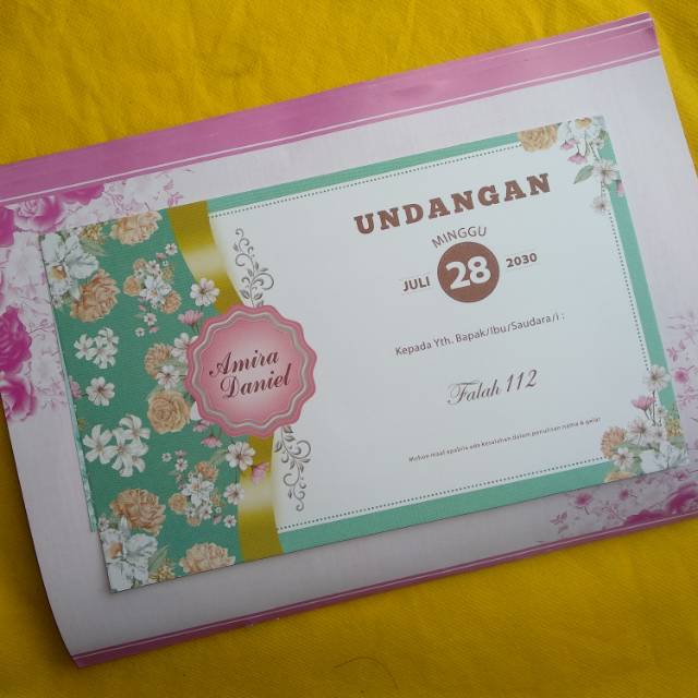 UNDANGAN FALAH 112 CETAK & PLASTIK