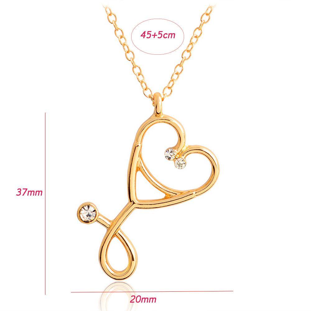 Rebuy Kalung Fashion Cardiogram Wanita Rantai Pesona Stetoskop Dokter