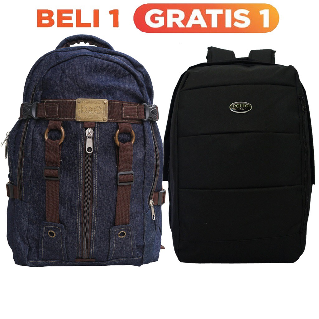 BELI 1 GRATIS 1 - RANSEL DISTRO DRAKER FREE BACKPACK GARVIN TAS PUNGGUNG LAPTOP SEKOLAH KERJA KULIAH