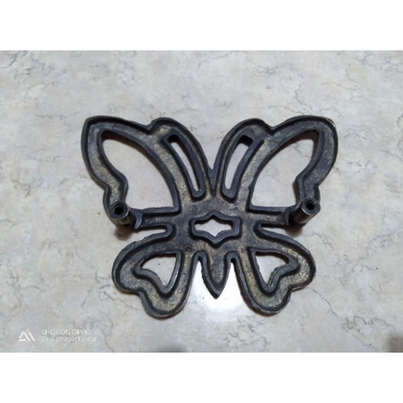 Handle Pintu / Gagang Pintu Rumah Kuningan Antik Motif Kupu-Kupu 14cm