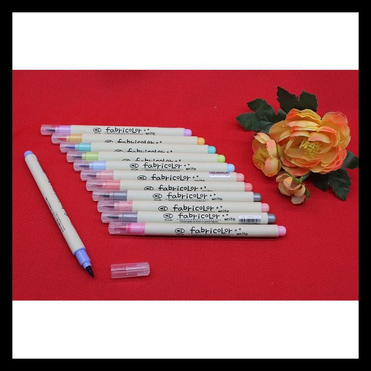 

Terlaris Dual Tip Brush Marker Pens / Fabricolor Write Xiulii 12 Parian Warna Terjamin