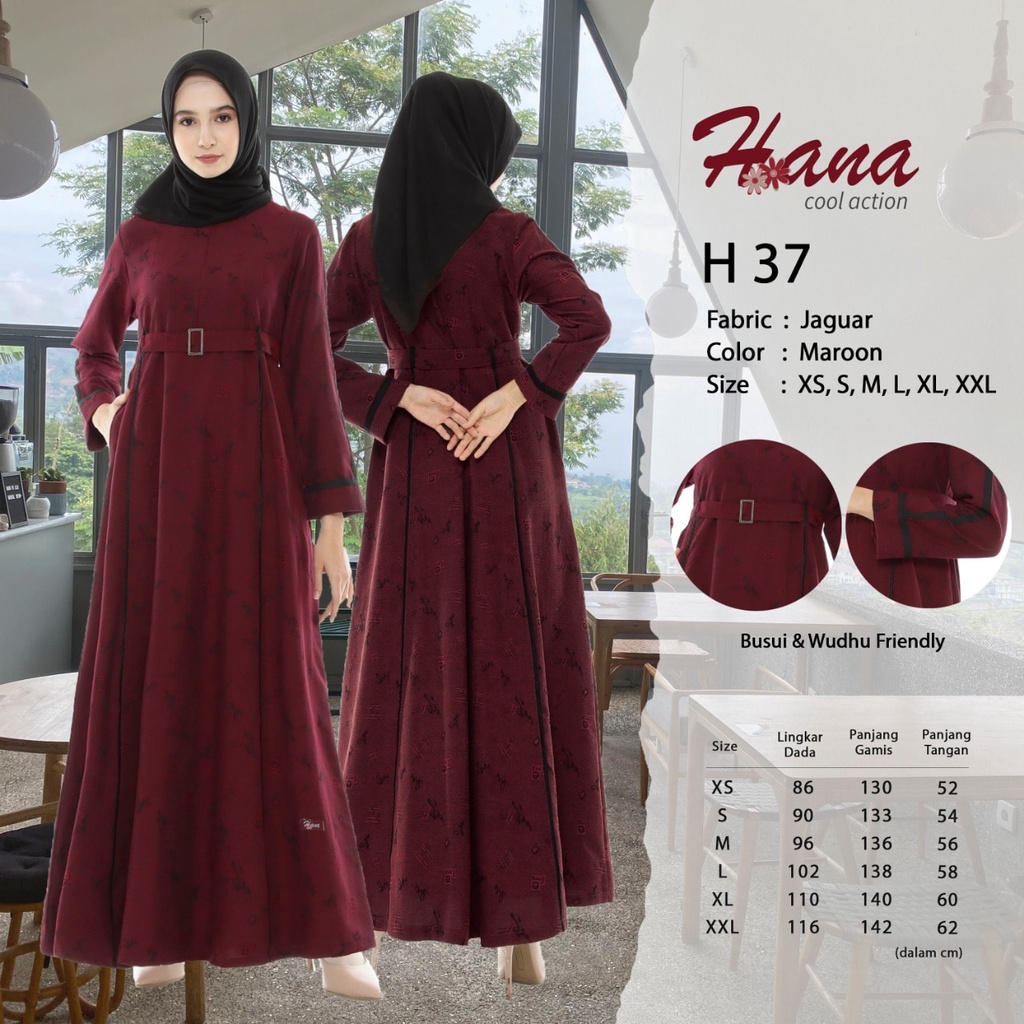 gamis terbaru / gamis syari / gamis Hana H 37 / gamis dewasa terbaru 2021 / gamis dewasa murah / gam