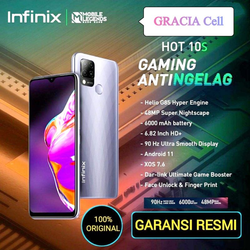 Infinix HOT 10s 6/128GB Garansi Resmi