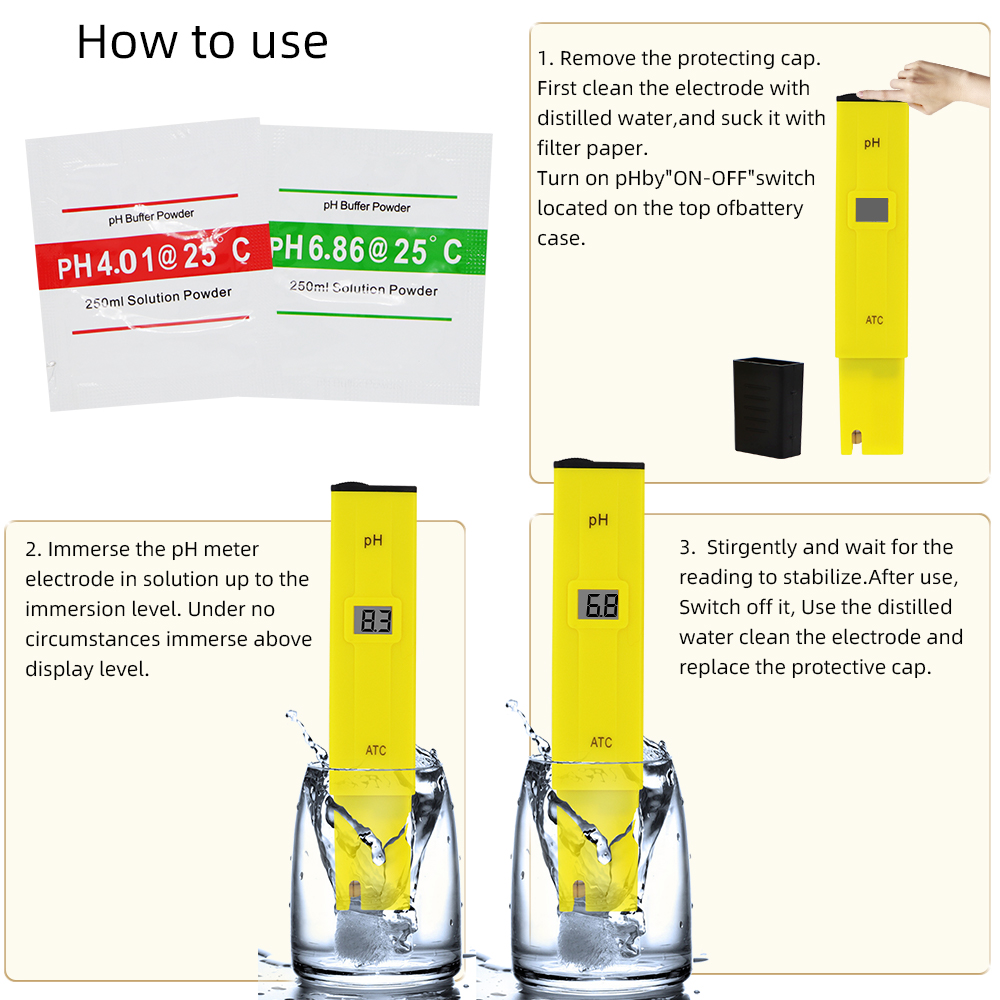 PH Meter Digital pengukur PH Air Tester Keasaman Cairan Air Akuarium / Kolam Renang PH Pena 0.1 0.01