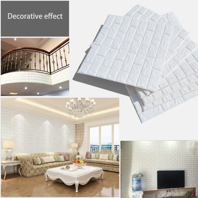 Ready stock Wallpaper Sticker Dinding 3D Waterproof Anti-collision Anti-greasy Wallpaper Brick Super Adhesive Brick Wall Paper Foam Can DIY Design