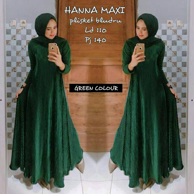 Gamis plisket bludru