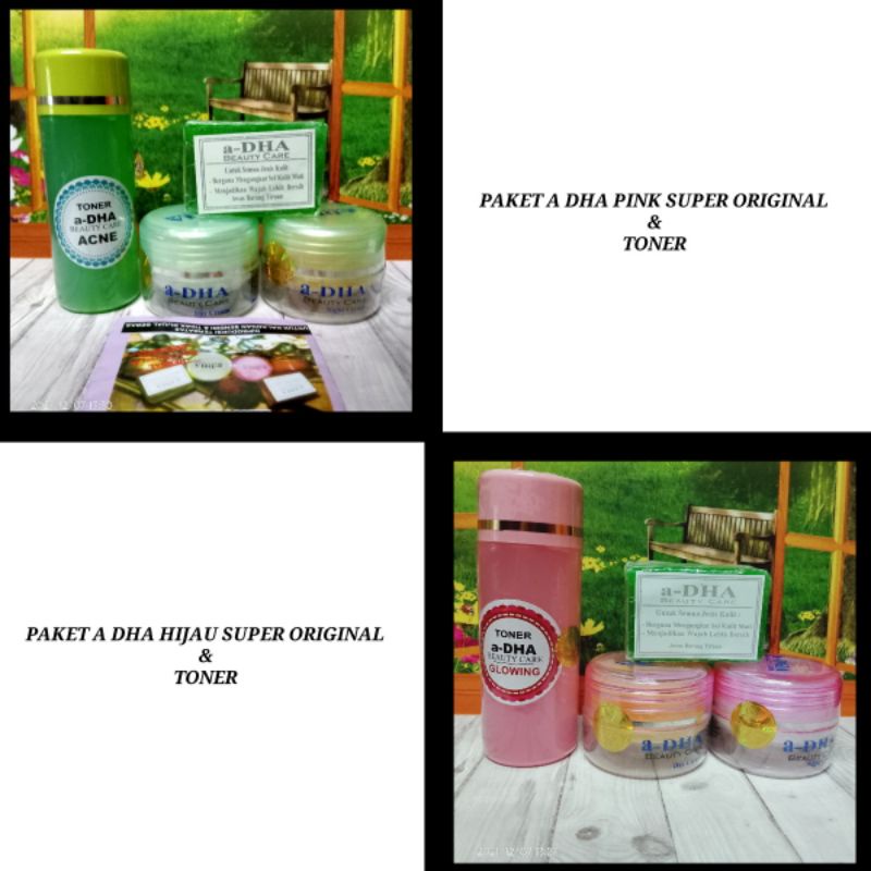 PAKET A DHA PINK &amp; HIJAU PLUS TONER BERHOLOGRAM ORIGINAL SUPER