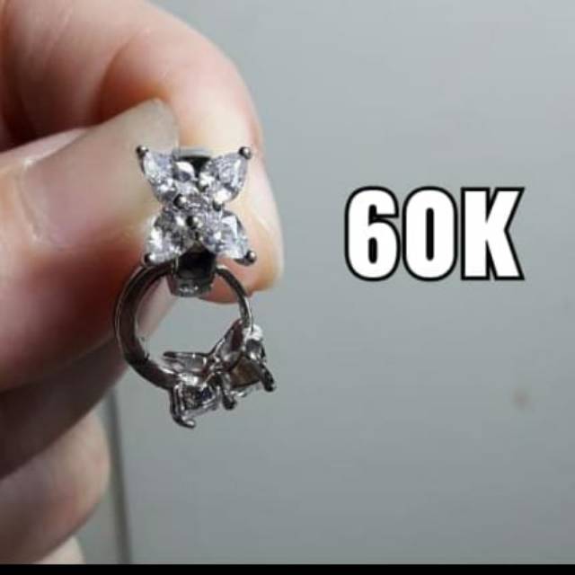 Anting Perak Lapis Emas 18karat