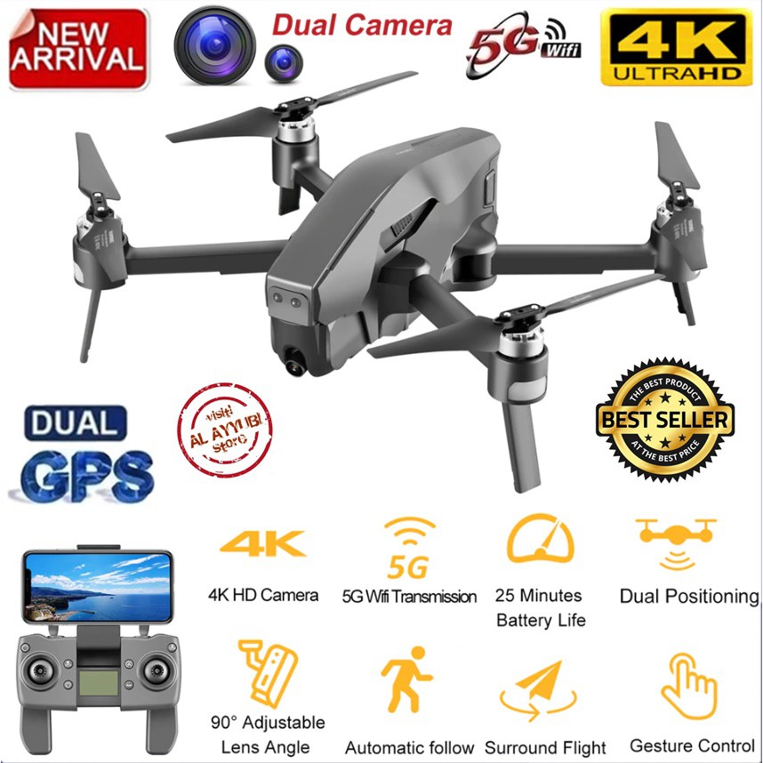 Drone Nartor M1 4k Camera Wifi Fpv Dual Gps Mode Follow Me Brushless Optical Flow 25 Menit Terbang Shopee Indonesia