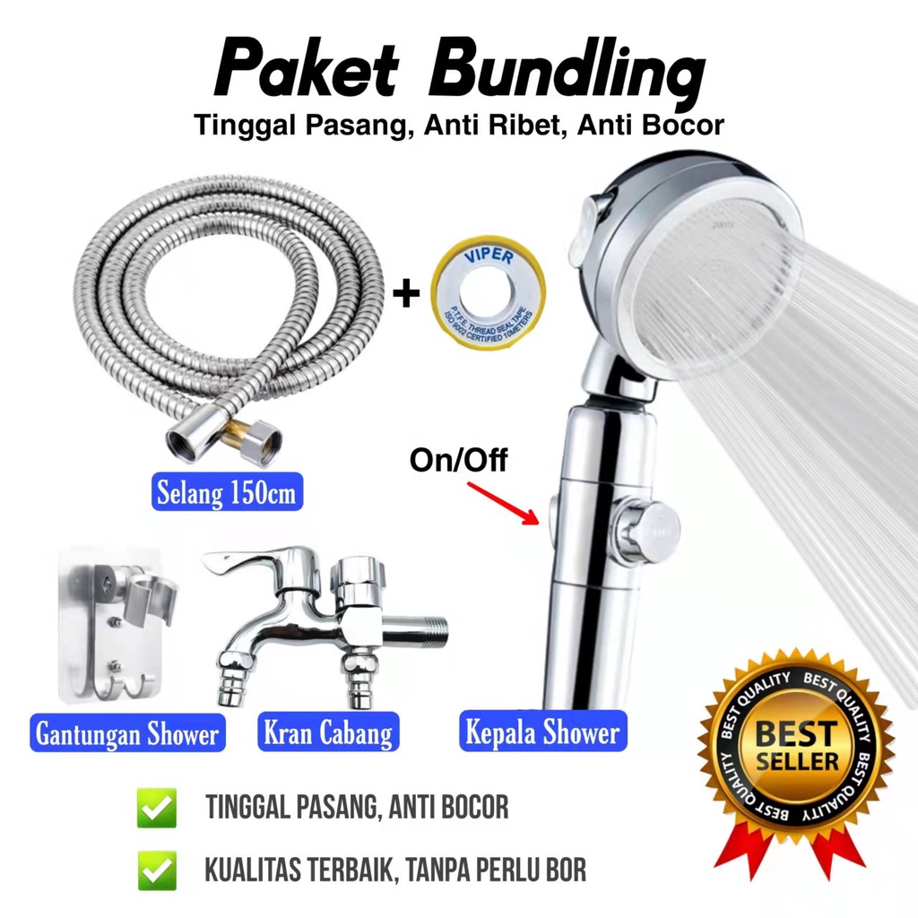Shower Kamar Mandi Universal Shower Mandi 3 Mode Kecepatan