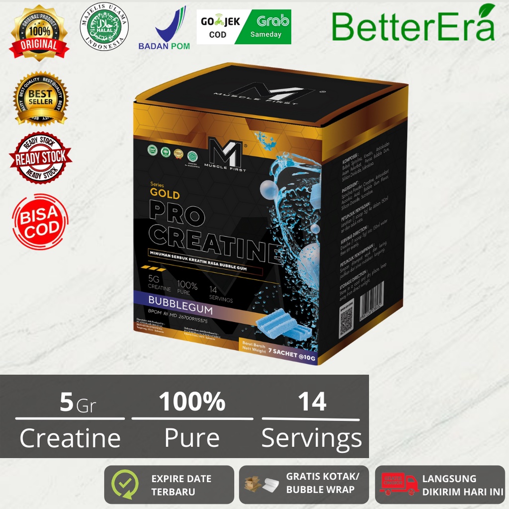 Muscle First Pro Creatine 1 Box 7 Sachet 14 Serving -M1 rasa BubbleGum