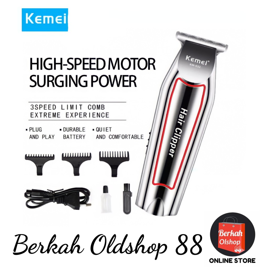 Berkah Oldshop 88 - Hair Clipper Kemei Detailer KM-032 Mesin Cukur Rambut Kumis Jenggot Cordless
